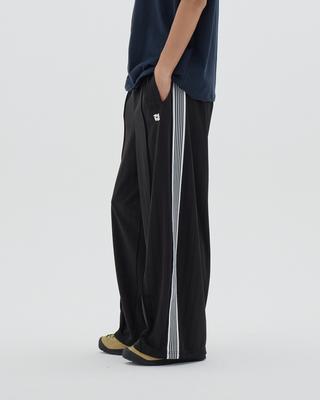 URBANAGE Balloon Fit Curved Line Track Pants_Black