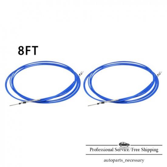 Outboard Inboard 2PCS 8FT 3 Shift Throttle Control Cable Universal For Yamaha