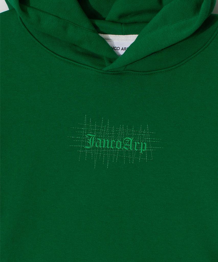 Diploma Embroidered Half Crop Hoodie - Green