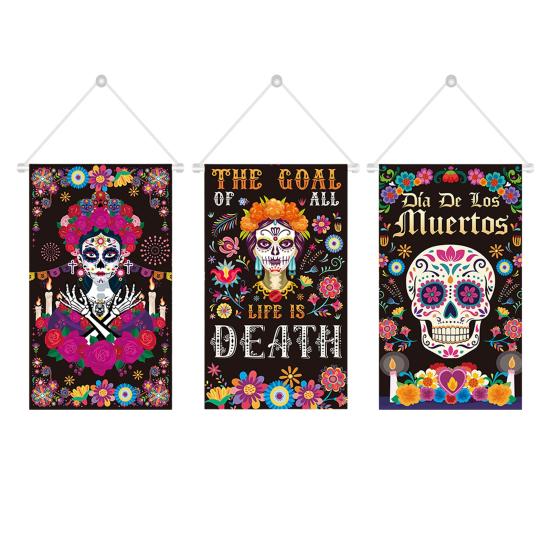 Day of The Dead Art Mexican Fabric Wall Fiesta