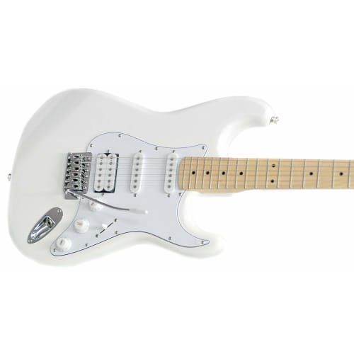 PLAYTECH ST250 Stratocaster-Type Electric Guitar, S-S-H, Maple White