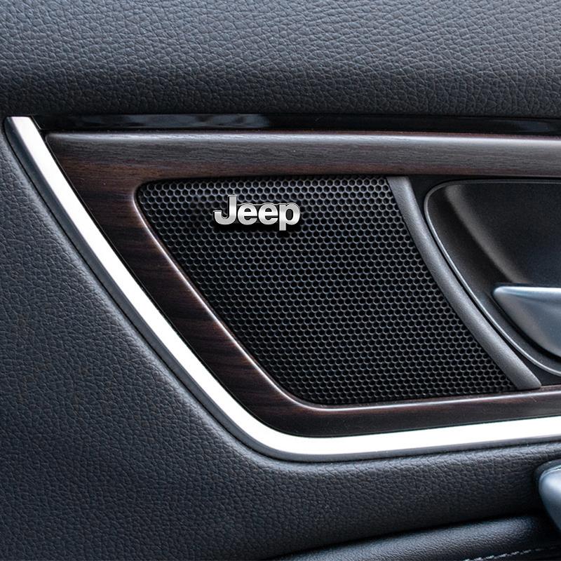 Hlpg5 2/4pcs Car Audio Decorate 3D Aluminum Badge Emblem Sticker For Jeep Grand Cherokee Wrangler Gladiator Compass Renegade Patriot