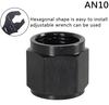 1Pcs High Quality Hex Head Port Fitting AN4 AN6 AN8 AN10 AN12 Adapter Female Flare End Cap Plug Tube Fitting Aluminum Black