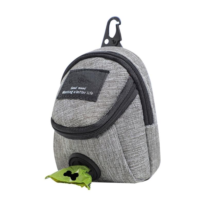 Oxford Fabric Pet Waste Bag Dispenser With Treat Pocket For Dog Convenient Clip On Design Outdoor Walking Essential