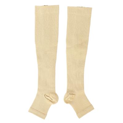 Calcetines de Compresión Transpirables Diseño con Cremallera Longitud hasta la Rodilla Manguito de Presión Deportiva L XL