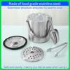 2L Large Capacity Ice Bucket Container Stainless Steel Ice Cube Bucket Double Wall Insulated Ice Bucket