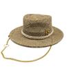 Chain Strap Straw Hat Women's Summer Sun Hat Straw Hat Outdoor Travel Sun Protection Beach Hat  Sombrero Para Sol Mujer
