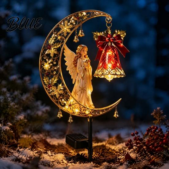 Unique Holiday Housewarming Gifts Solar Christmas Yard Stakes Light Nutcracker Soldier/Angel/Red Bird/Snowman Outdoor Garden Lamp Energy Efficient