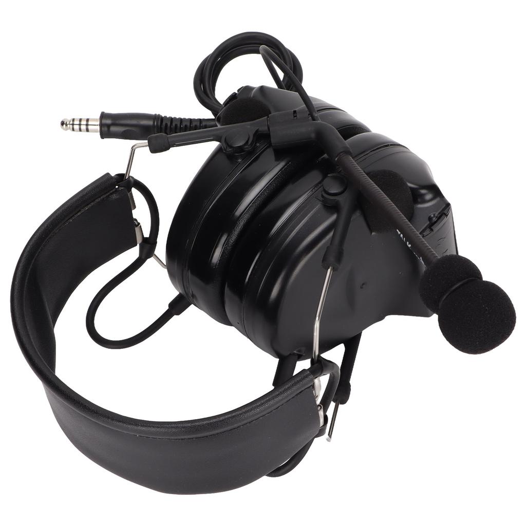 Noise Reduction Ear Muffs 7.1mm Plug Hunting Headset with Detachable Mic for UV9R UV9R PLUS UVXR BF9700(Black )
