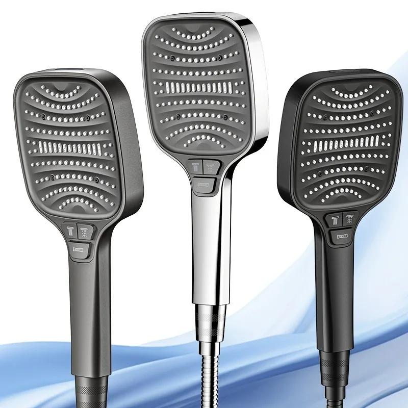 8 Modes Filter Shower Head 12cm Large Panel Bathroom High Pressure Water Saving Rainfall Showerhead Square Shower Nozzle