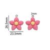 5Pcs/Lot 23.5*26.5mm Colorful Resin Five-Petal Flower Loose Charm Pendants for Necklace DIY Craft Jewelry Making Accessories