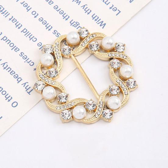 Rhinestone Scarf Ring Artificial Pearl Silk Scarf Clip Elegant Scarf Holder Ring for Women