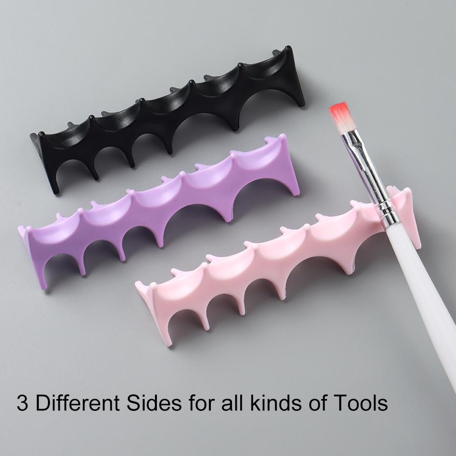 Soft Silicone Nail Pen Holder Brush Rack Shelf UV Gel Brush Display Stand Makeup Painting Pen Rest Organizer Stander Manicure