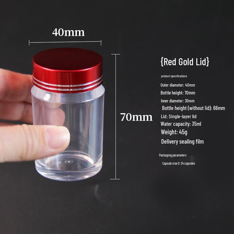 Acrylic Sealed Food Grade Plastic Storage Jar with Lid for Reishi Spore Powder