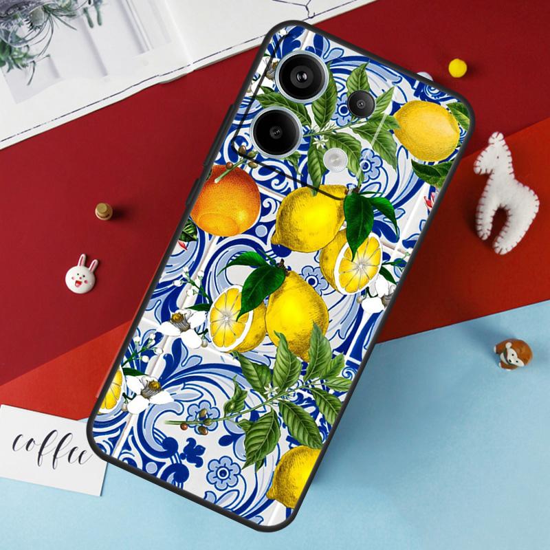 Mediterranean Lemon Case for Xiaomi Redmi Note 13 12 10 8 9 11 Pro 12S 10S 11S Redmi 13C 10A 10C 9C 12C Cover