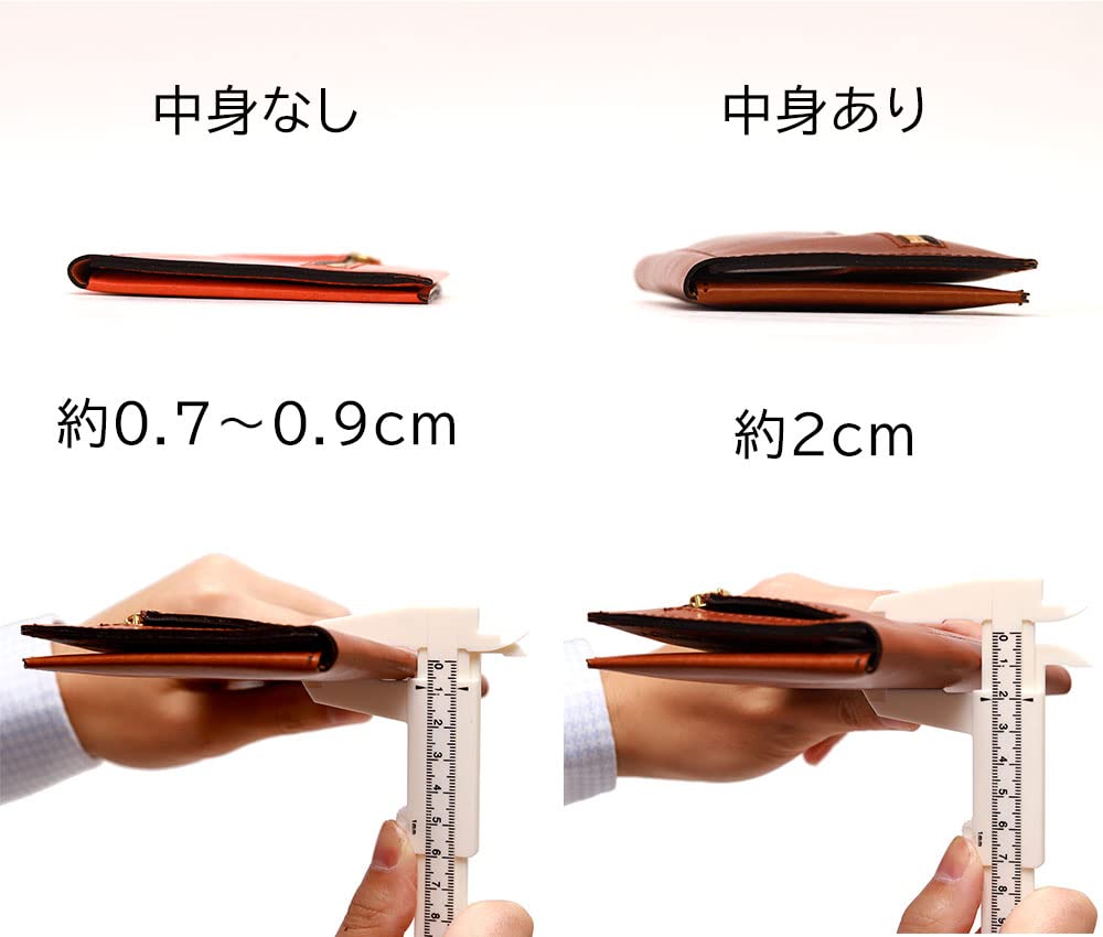 AGILITY affa "Divise" Long Wallet, Ultra-Thin, Compact, and Short, Genuine Leather, Minimalist Design for Men and Women