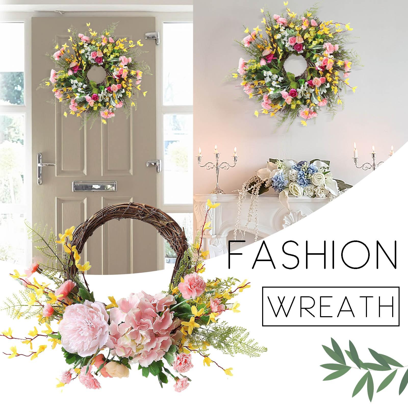 

Spring wreath, winter jasmine, mother s day, carnation wreath, door ring day