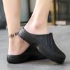 Mens Women Summer Black Flats Platform Sandals Slippers for Home Outdoor Clogs Chef Shoes Nurse Doctor Shoes Garden Casual Shoes