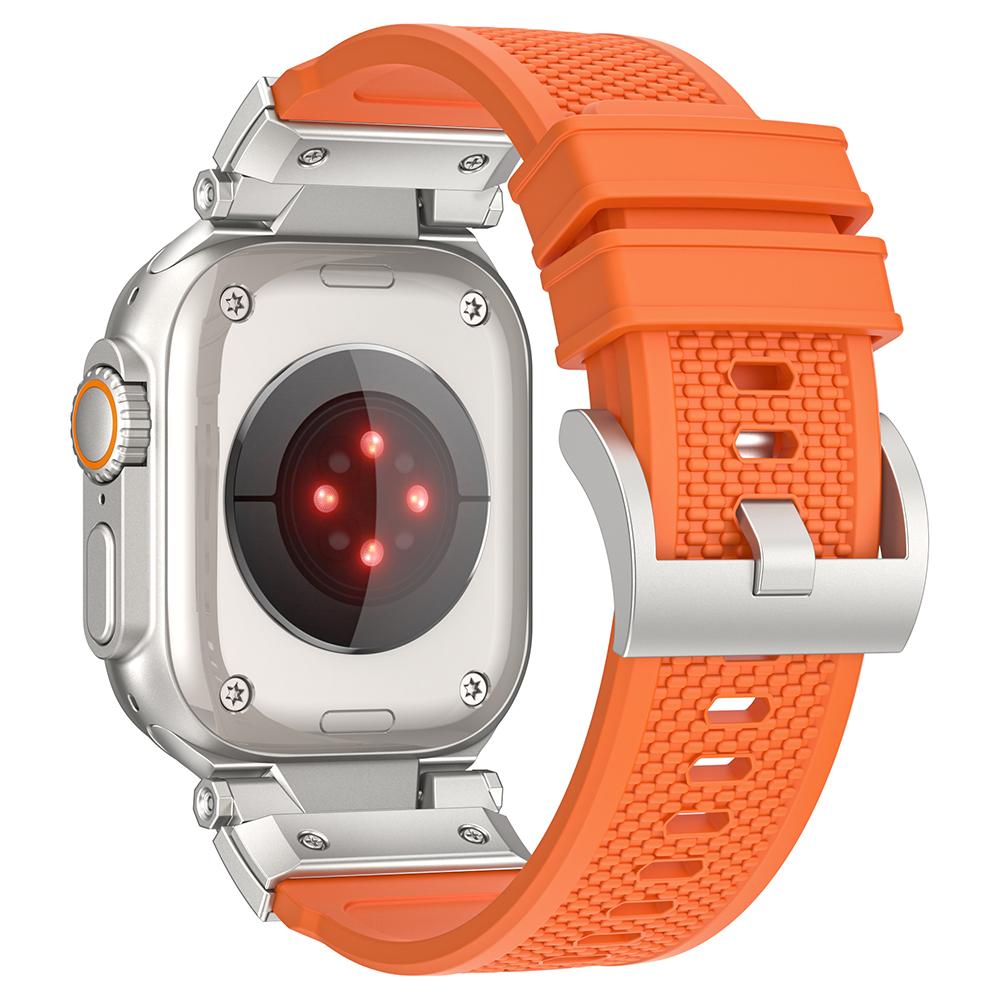 

For Apple Watch 10 46mm/Ultra 2/Ultra 49mm/9 8 7 45mm/SE (2023) SE (2022) SE 6 5 4 44mm/3 2 1 42mm Rubber Band Strap Orange