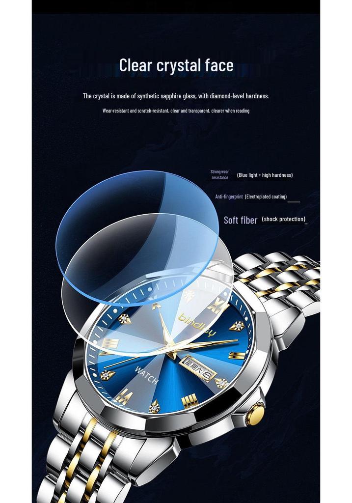 Swiss Luxury Waterproof Luminous Men's Quartz Wristwatch