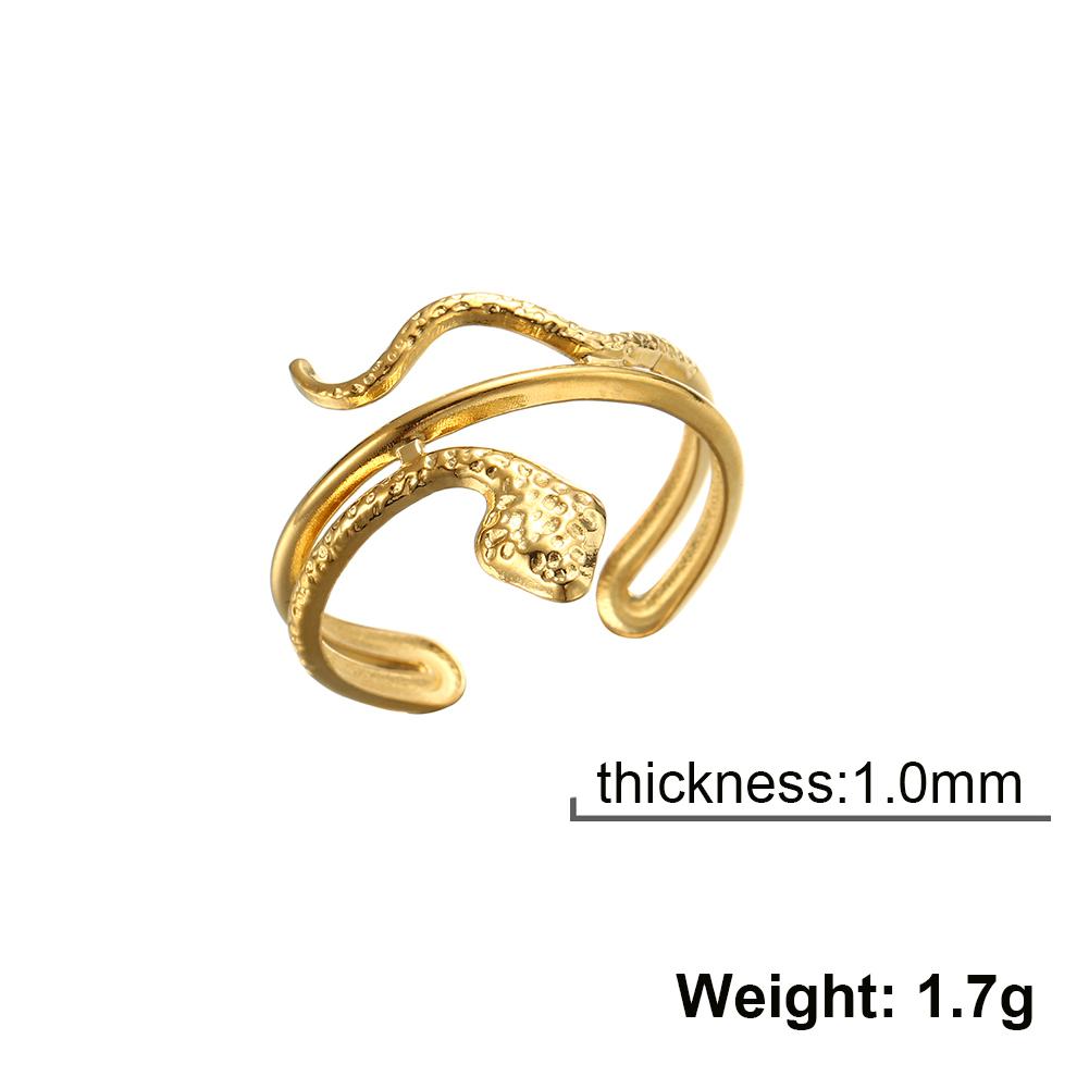 Cazador Stainless Steel Gold Color Open Rings for Women Animal Twisting Snake Finger Rings Punk Jewelry Party Mother Day Gift