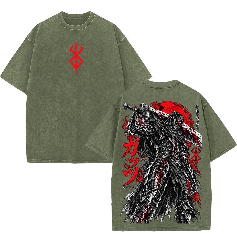 Guts Berserk Manga T-shirt Grafica Harajuku Vintage Lavata Oversize Streetwear Uomo Donna Manica Corta 100% Cotone Maglietta Top