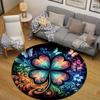 Trendy Round Halloween Multicolor Rug Pad, Non-Slip Floor Mat for Family Room