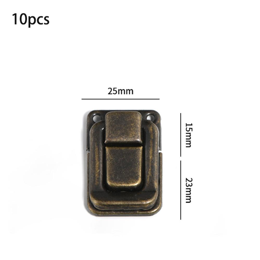 10 Stück Zinklegierung Antikschloss Vintage Riegel Dekorativer Toggle-Verschluss Hardware-Komponenten