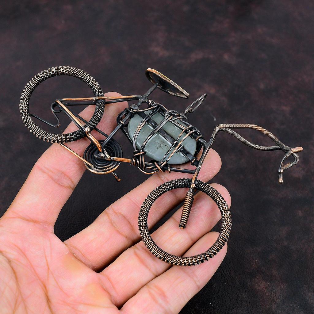 Aquamarine Pendant Copper Wire Wrapped Pendant Cycle Gemstone Pendant Aquamarine Copper Jewelry Handmade Pendant Birthstone Jewelry For Gift
