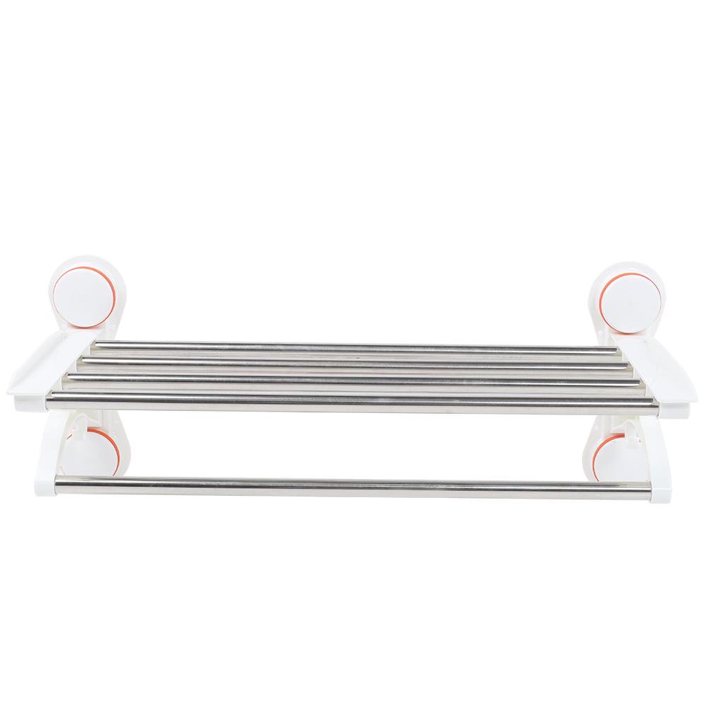 Double Chrome Towel Rail Holder Wall Mounted Bathroom Rack Shelf Stainless Steel
