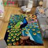 3D Hot Fashion Peacock Feather Carpet for Outdoor Balcony Garden Coffee Table Bedroom Area Rugs Kitchen Un-slip Floor Mat Gift