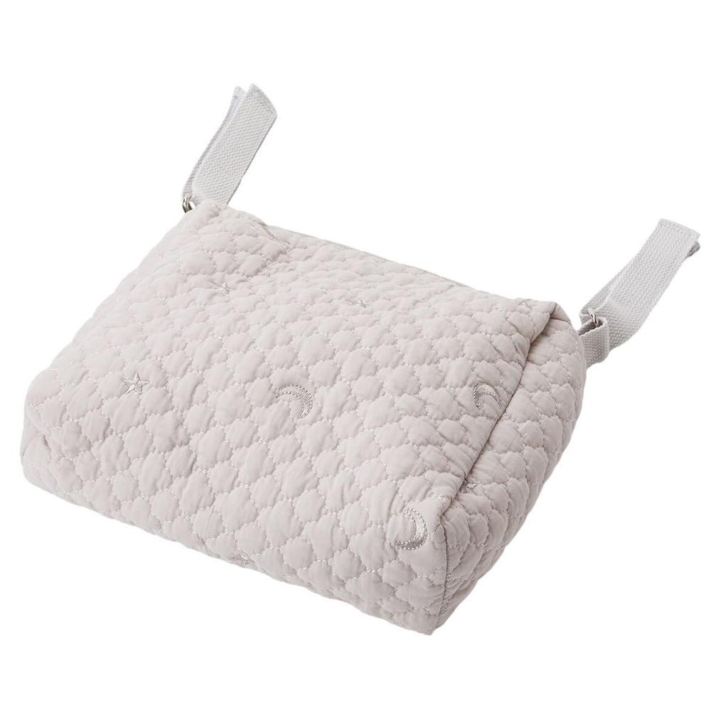 Nitori Diaper Pouch Ivory IB02 - Portable Cotton Baby Accessory Bag, Machine Washable