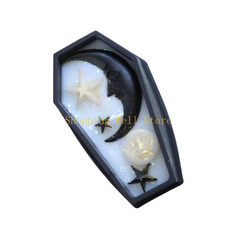 KX4B Scary Tombstone Coffin Decoration Multiuse Scented Plant Design