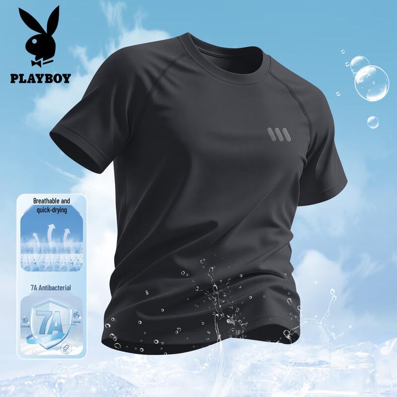 PLAYBOY Men s Quick-Dry Breathable Sports T-Shirt 2XL