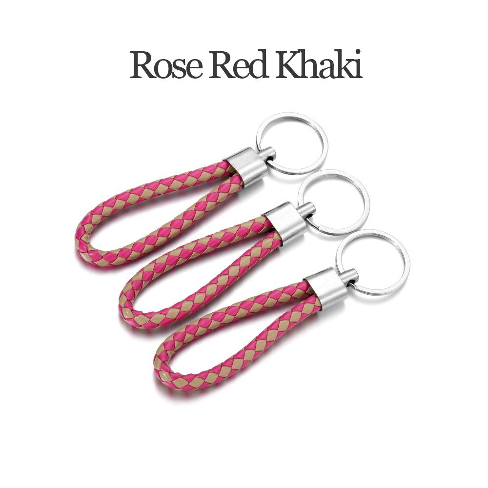 5Pcs/Pack PU Leather Braided Woven Rope Keychain DIY Bag Pendant Key Chain Holder Car Keyring Simple Multiuse Key Holder Gifts