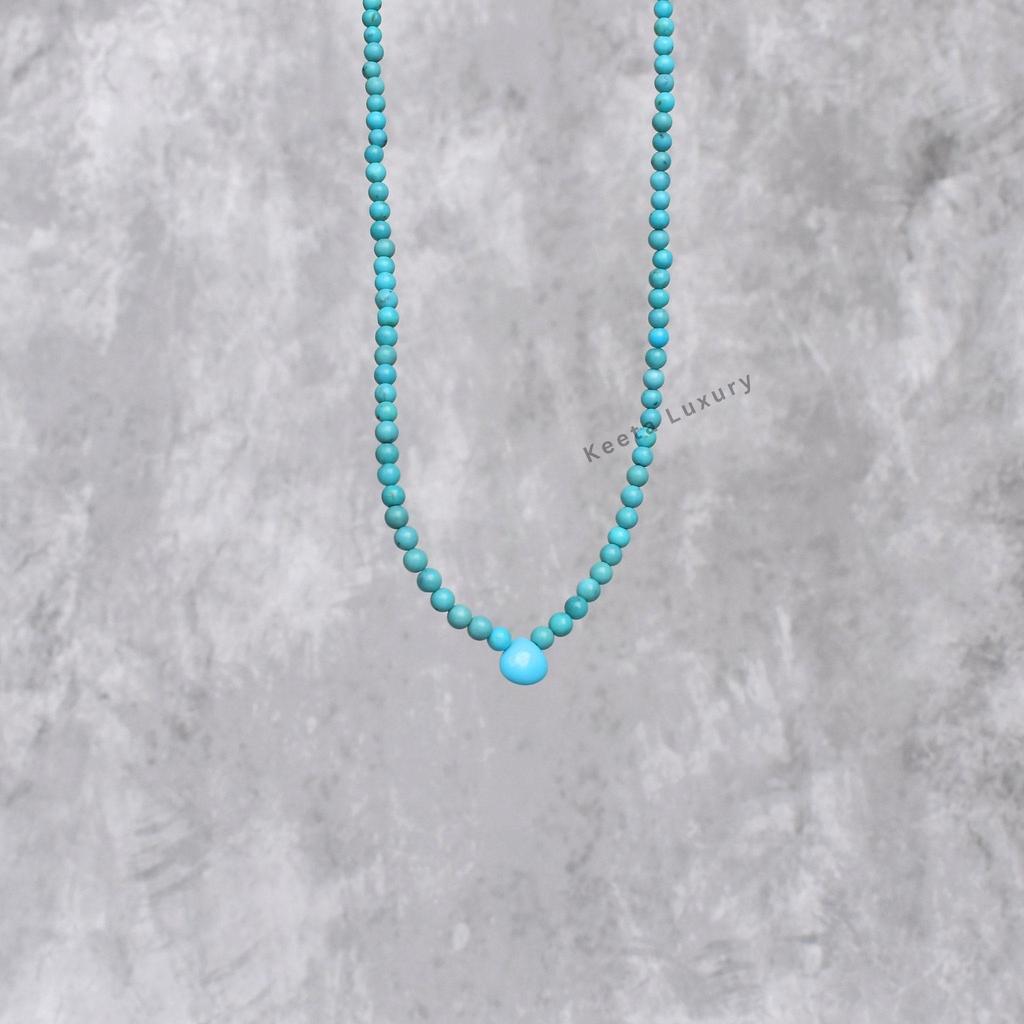 Natural Turquoise Beaded necklace heart shape Turquoise layering Necklace  Gifts for women sky blue beaded choker Necklace gift ideas