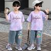 Boys' Summer Short Sleeved Set 2026 New Fashionable Children's Summer Dress Boys' Baby Jeans Two Piece Set Trendy