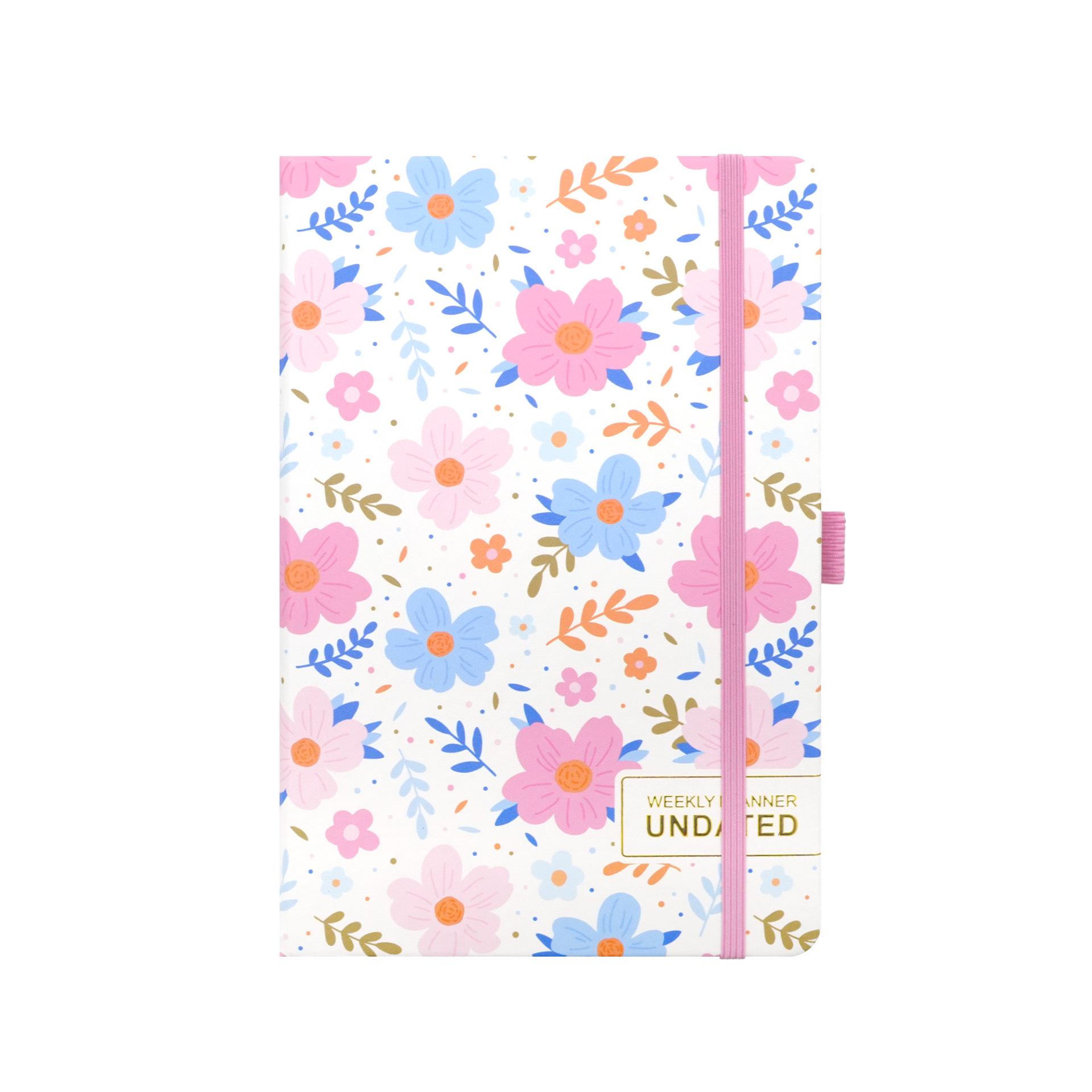 A5 Undated Floral Weekly Planner - English Schedule Book A5