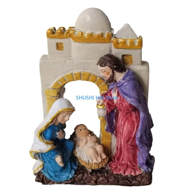 

Holy Family Statue Resin Statue Novelty Home Decor for Living Room Display D57B