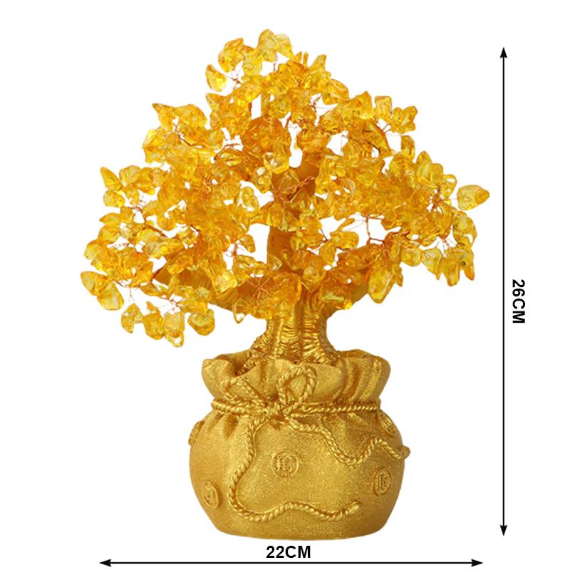 

Большой желтый кристалл креативный цитрин дерево удачи китайское фен-шуй дерево удачи деньги дерево удачи для украшения рабочего стола домашний декор