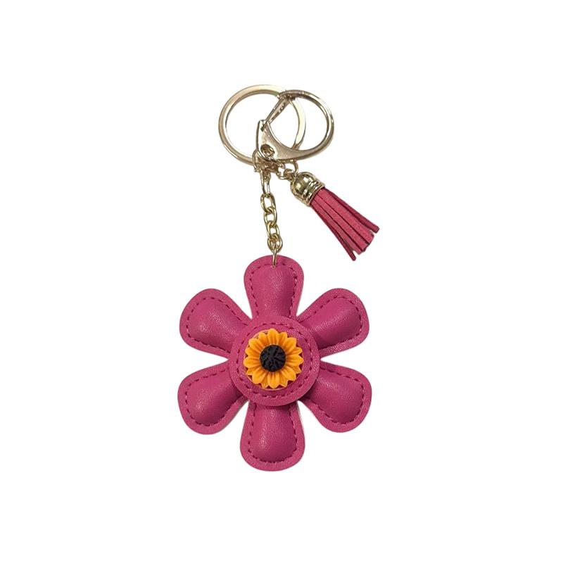 

1pcs Fashion Creative Leather Sunflower Braided Rope Bag Charm Keychain For Women Ladies Stylish Backpack Ornaments Gift