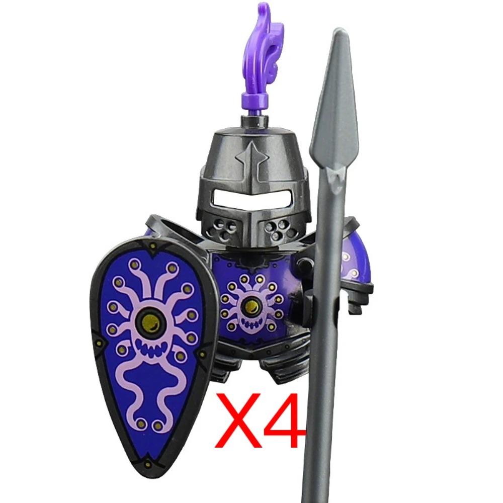 Mittelalterliche Burgsoldaten Actionfiguren Baustein Drache Anime Ritter Zubehör Kriegspferd Miliz Helm Schild Spielzeug Geschenk B15