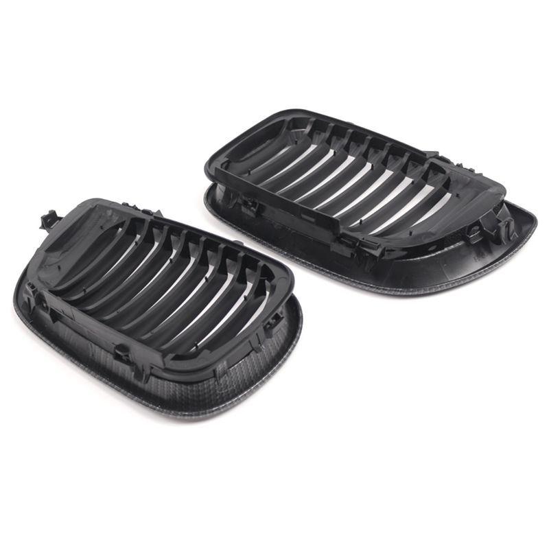 Front Kidney Grille Replacement For BMW 3 Series E46 320I 325I 325Xi 4Door 2002-2005 Carbon Fiber 51137030545 51137030546
