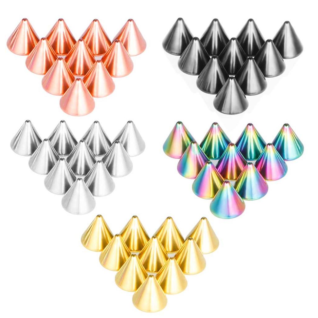 10Pcs Stainless Steel Jewelry Accessories - DIY Body Piercing Belly Button Stud Replacement Round Ball Accessory