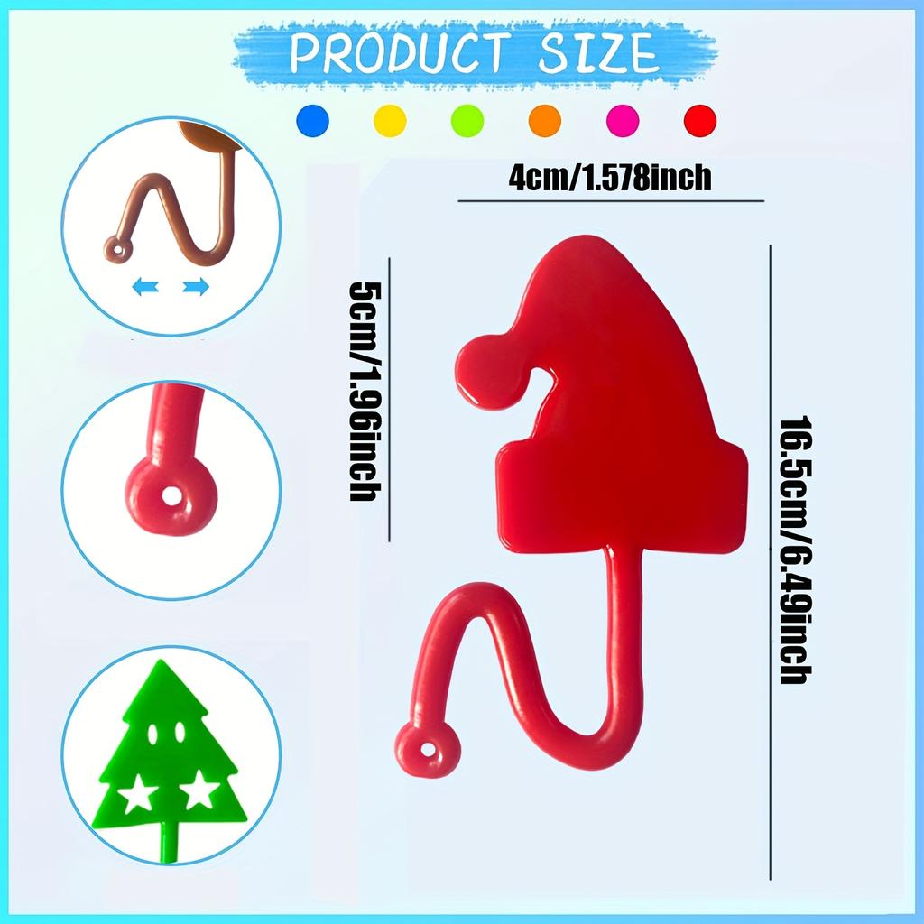 6/12Pcs Christmas TPR Soft Glue Sticky Santa Reindeer Sticky Palms Wedding Guest Gift Carnival Christmas Gift Pack Rewards Gift