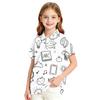 Girls Casual Short Sleeve Print School Uniform T-Shirt for Back to School and Everyday Wear
