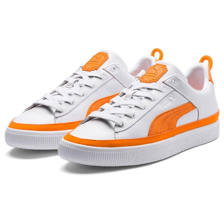 Puma Wymawiaj x Basket Vintage Żywy Pomarańczowy Unisex Trampki Białe 381255-01