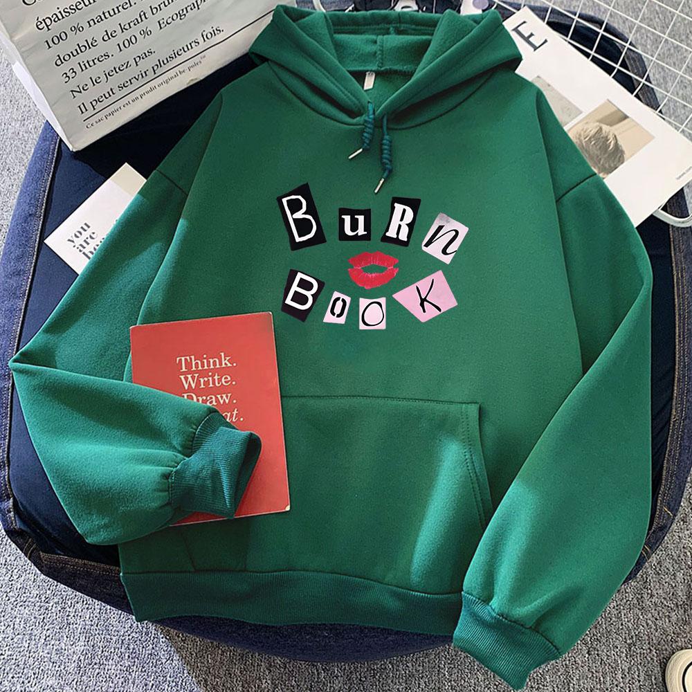 MeanGirls Burn Book Rote Lippen Kapuzenpullover Damen/Herren Kleidung Winter Langarm Kapuzenpullover Sudaderas Con Capucha Druck Tops