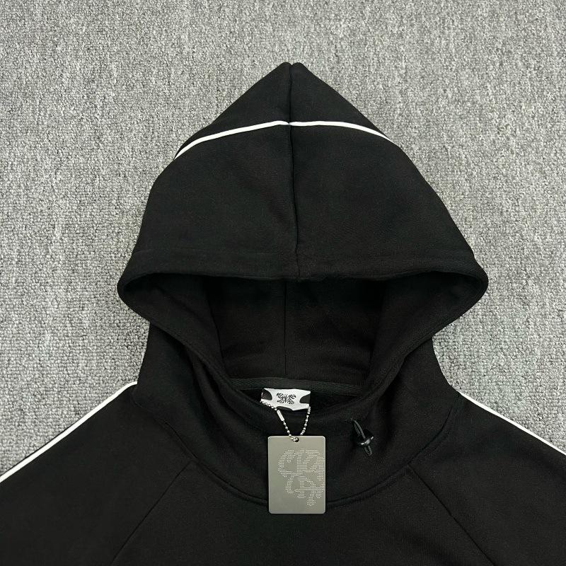 Bluza z kapturem Unisex Mertra: Zimowa kurtka patchworkowa z rękawami batwing, haftowana, podszyta polarem, luźny krój