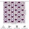 Purple Flower Waterproof Shower Curtain Watercolor Design Decorative Bath Mat For Home Bathroom Decoration (White) [240X180Cm]